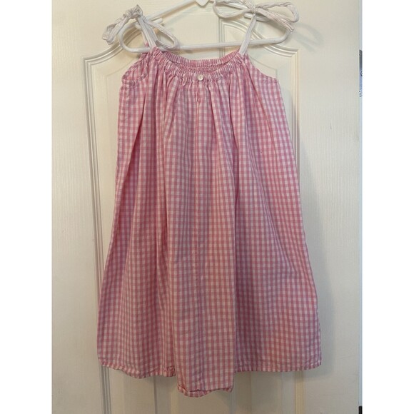 Sunuva Sz 7 8 Pink Gingham Pillowcase Smocked Dress Heart Pockets Easter - Picture 4 of 5
